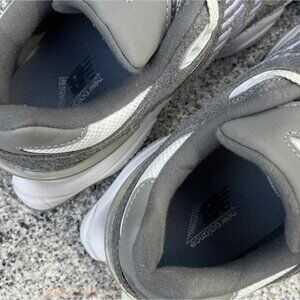 New Balance Grey & White Suede 9060 Sneakers